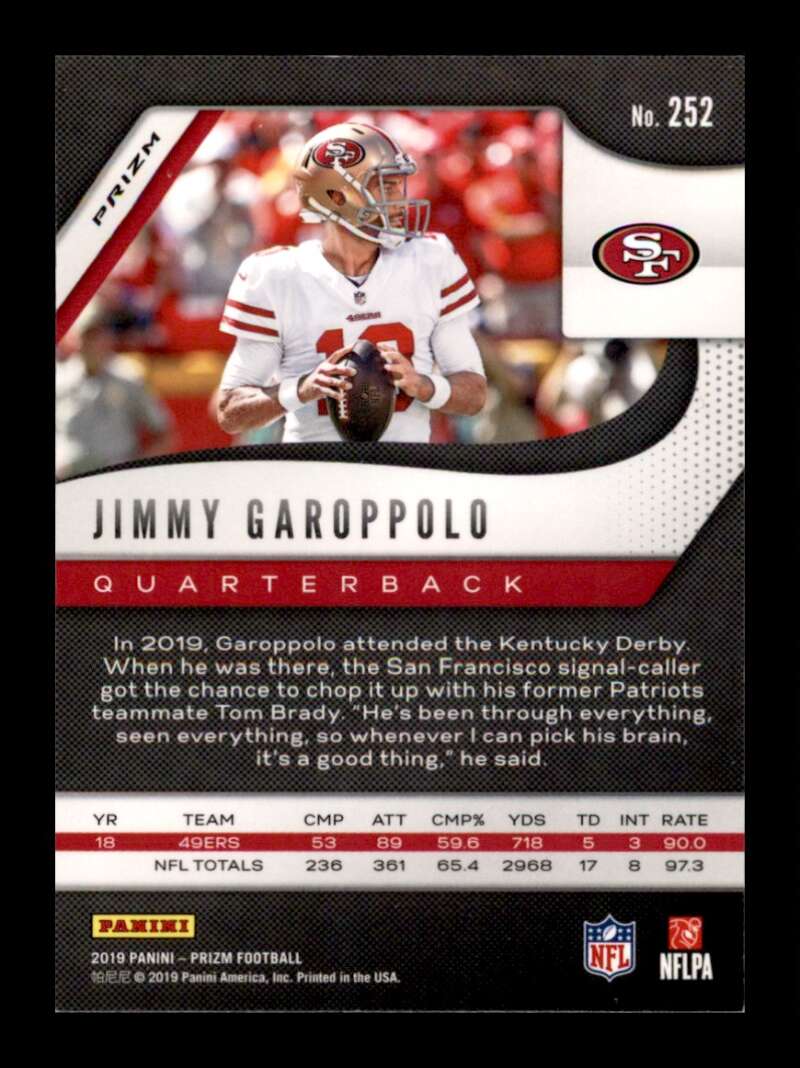 Load image into Gallery viewer, 2019 Panini Prizm Lazer Prizm Jimmy Garoppolo #252 San Francisco 49ers Image 2
