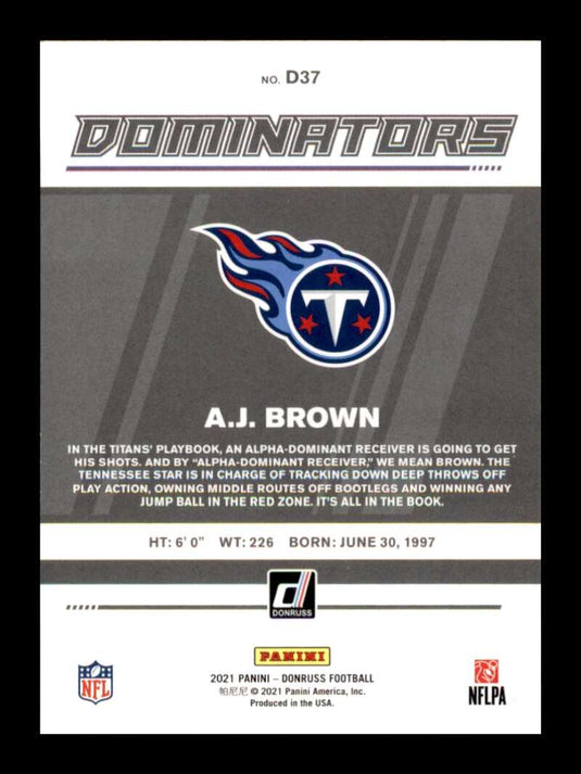 2021 Donruss Dominators A.J. Brown