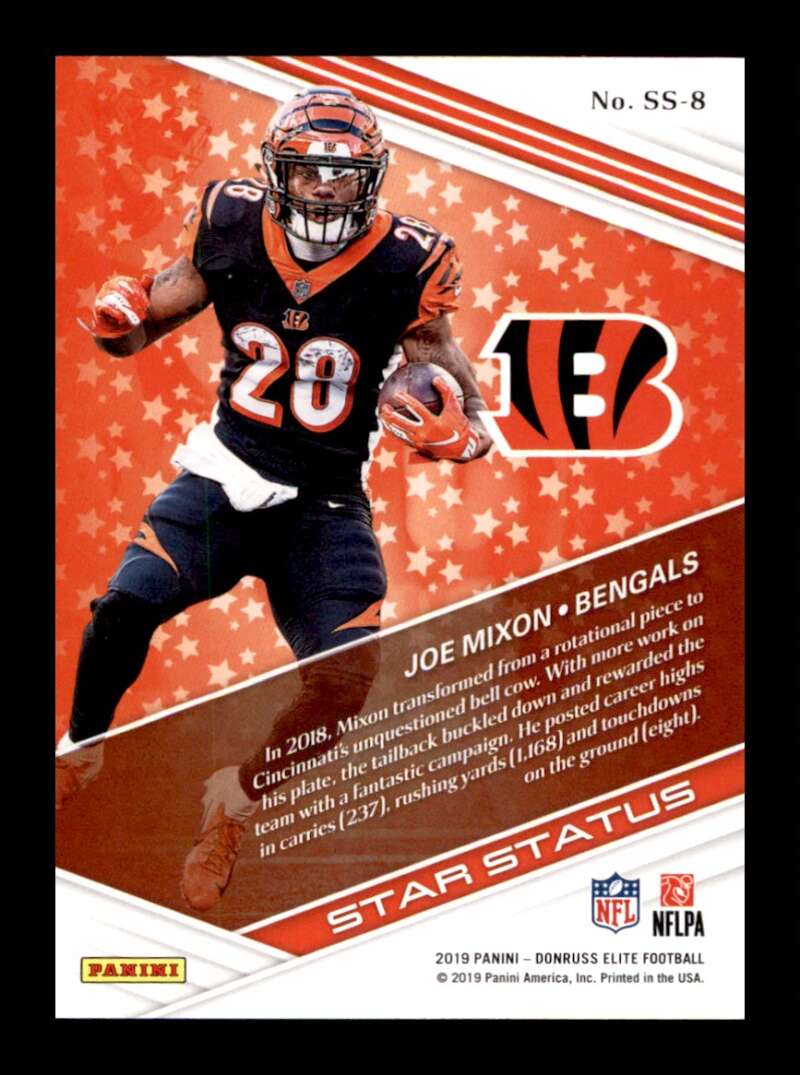 Load image into Gallery viewer, 2019 Donruss Elite Star Status Pink Joe Mixon #SS-8 Cincinnati Bengals Image 2
