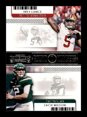 2021 Panini Contenders Round Numbers Trey Lance Zach Wilson 