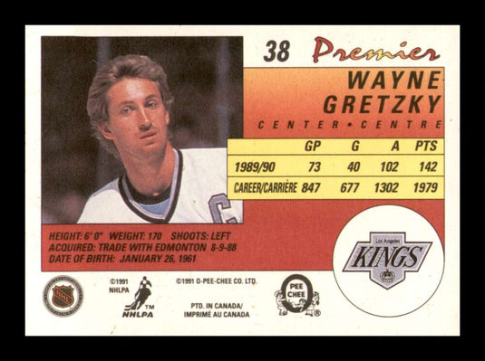 1990-91 O-Pee-Chee Premier Wayne Gretzky 