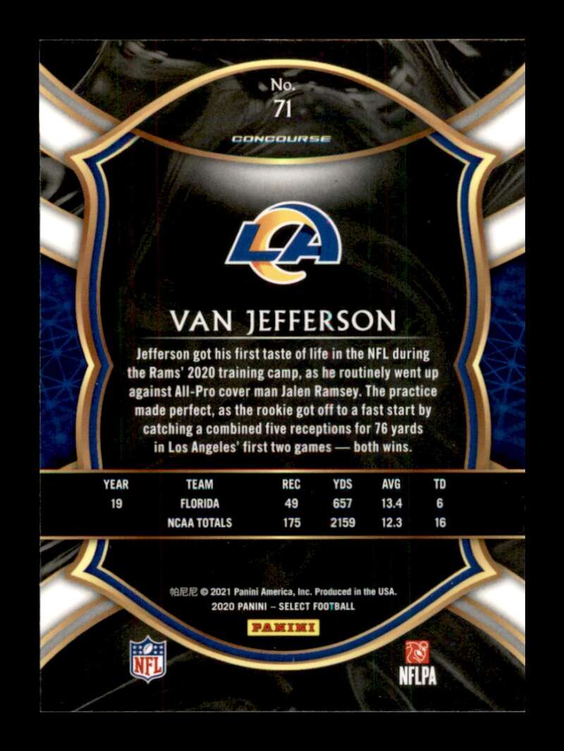 Load image into Gallery viewer, 2020 Panini Select Van Jefferson #71 Rookie RC Los Angeles Rams Image 2
