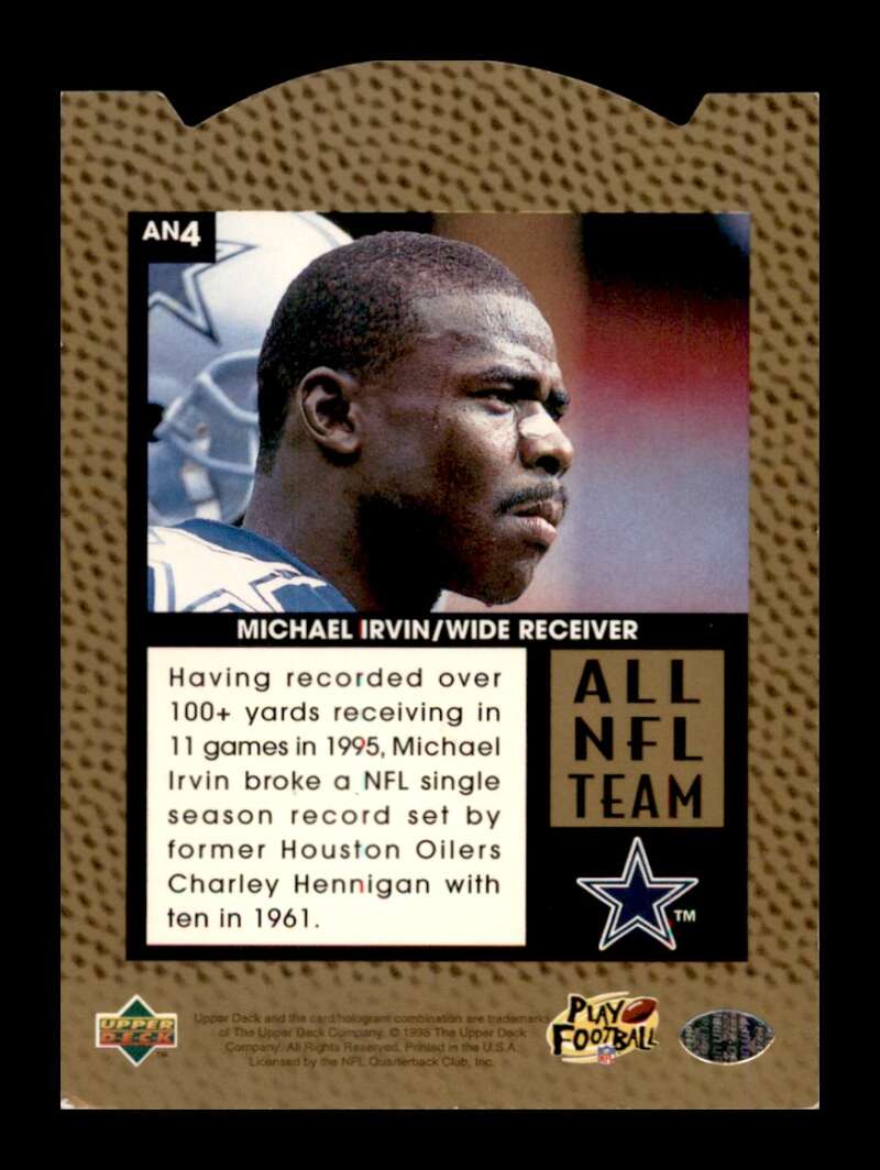 Load image into Gallery viewer, 1996 Upper Deck Silver All-NFL Michael Irvin #AN4 Dallas Cowboys Image 2
