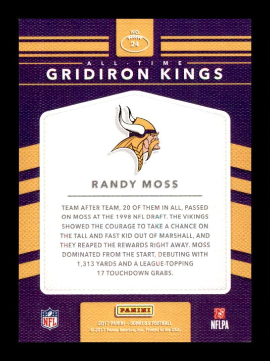 2017 Donruss All Time Gridiron Kings Randy Moss