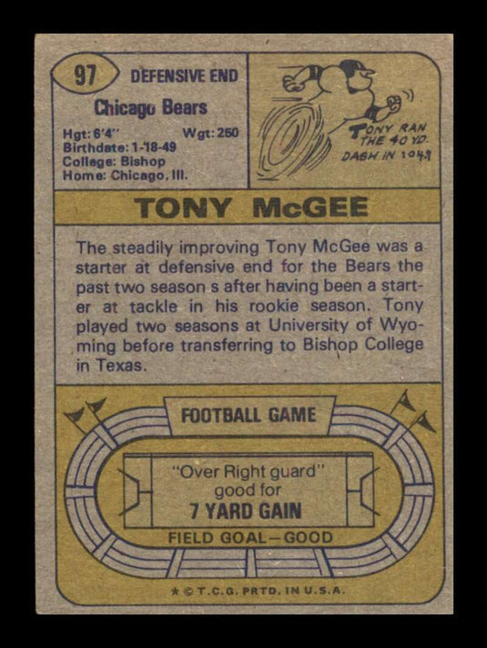 1974 Topps Tony McGee 