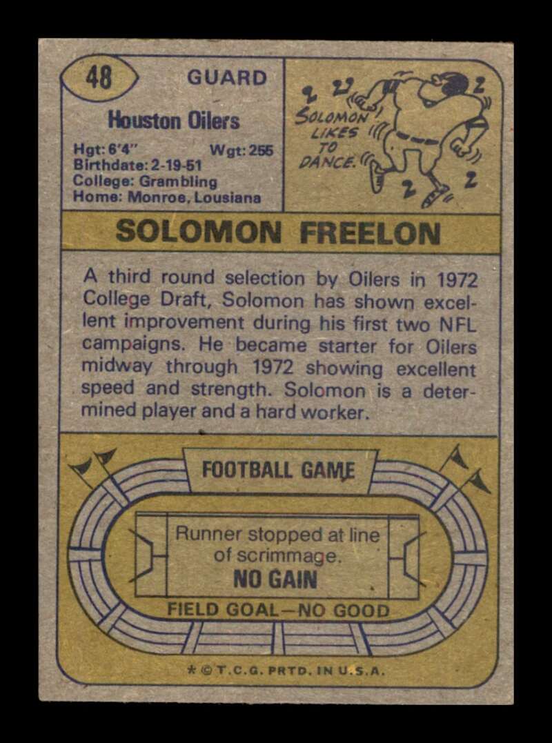 Load image into Gallery viewer, 1974 Topps Solomon Freelon #48 Houston Oilers Image 2
