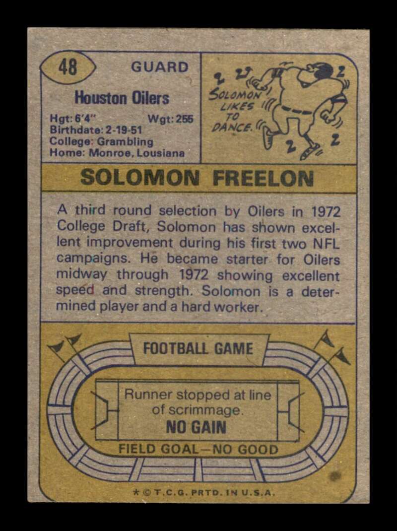 Load image into Gallery viewer, 1974 Topps Solomon Freelon #48 Houston Oilers Image 2
