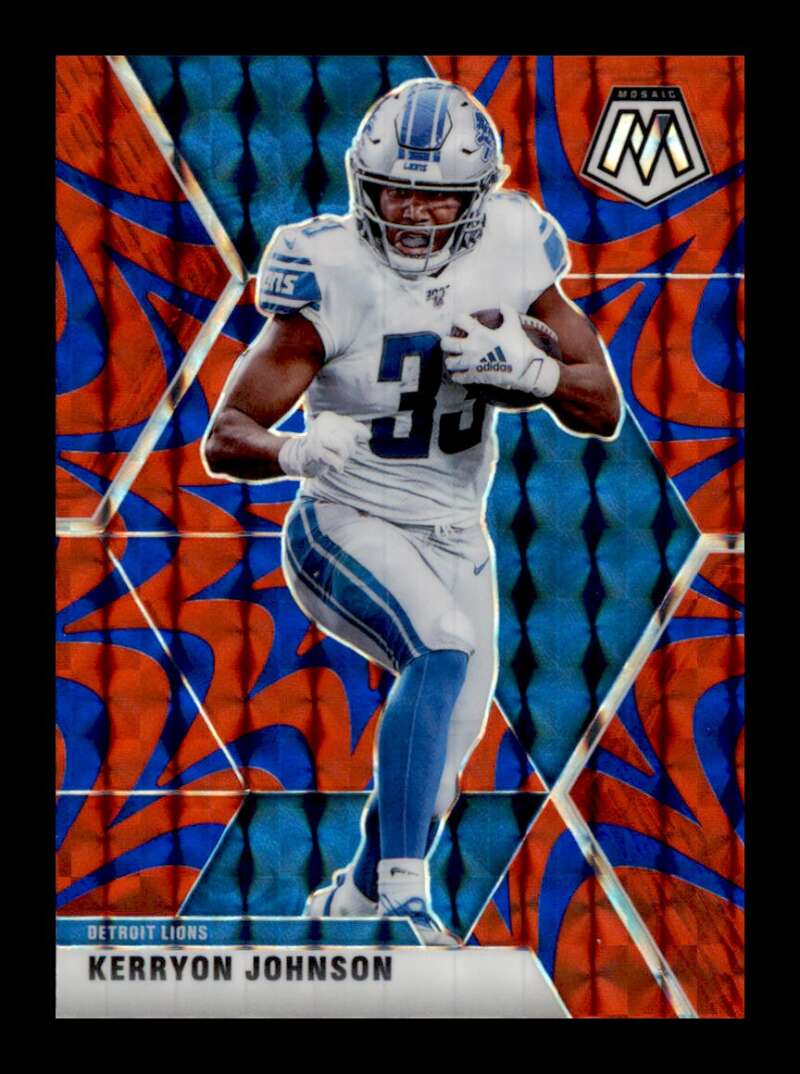 Load image into Gallery viewer, 2020 Panini Mosaic Reactive Blue Prizm Kerryon Johnson #73 SP Detroit Lions Image 1
