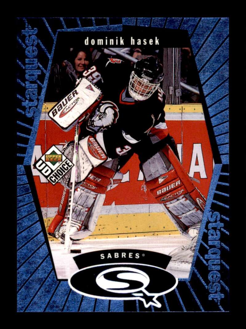 Load image into Gallery viewer, 1998-99 UD Choice StarQuest Blue Dominik Hasek #SQ4 Buffalo Sabres Image 1
