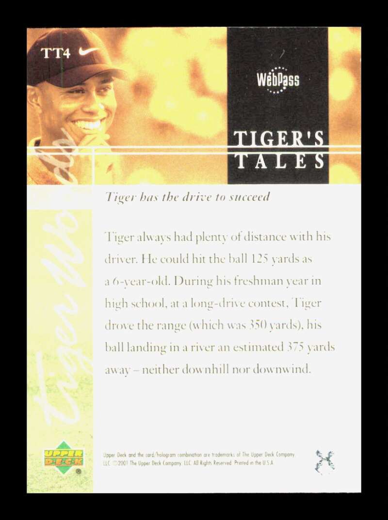 Load image into Gallery viewer, 2001 Upper Deck Tiger&#39;s Tales Tiger Woods #TT4 Rookie RC Image 2
