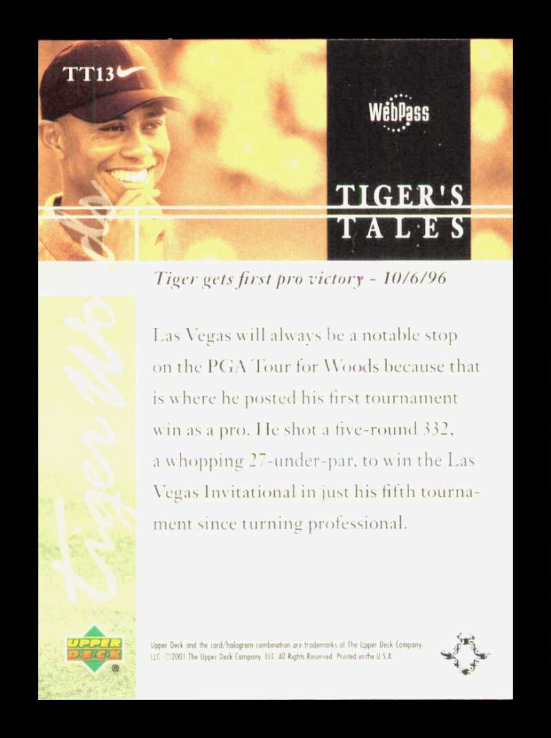 Load image into Gallery viewer, 2001 Upper Deck Tiger&#39;s Tales Tiger Woods #TT13 Rookie RC Image 2

