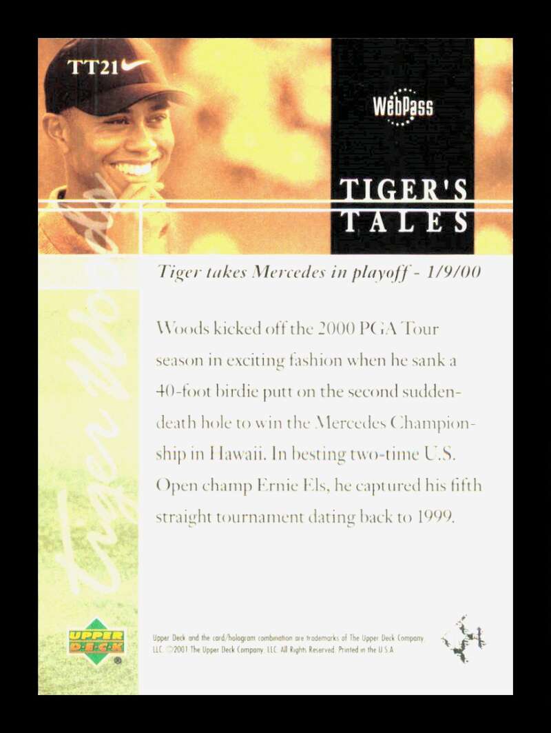 Load image into Gallery viewer, 2001 Upper Deck Tiger&#39;s Tales Tiger Woods #TT21 Rookie RC Image 2
