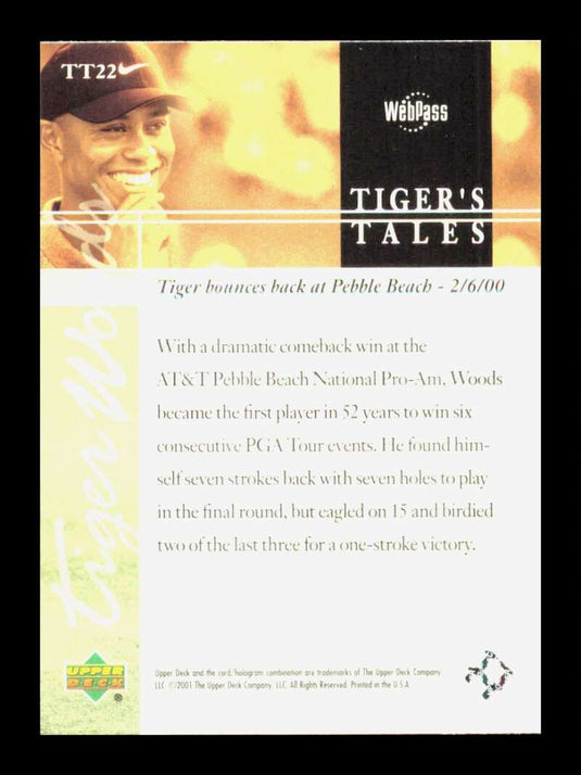 2001 Upper Deck Tiger's Tales Tiger Woods