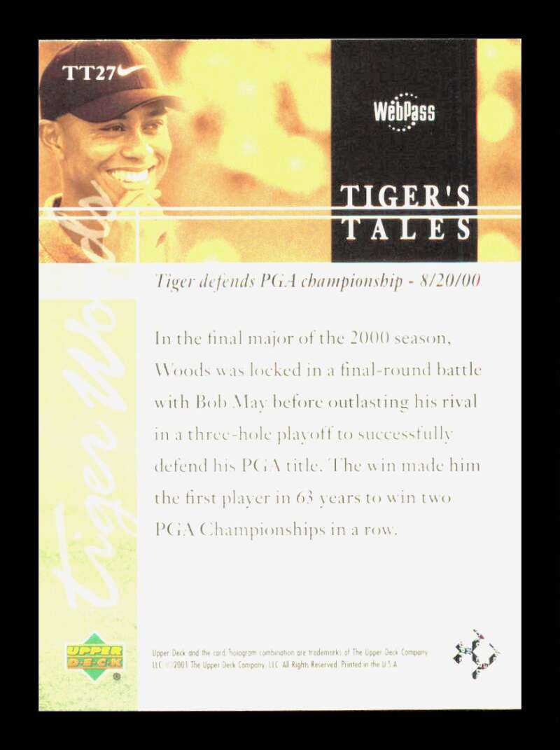 Load image into Gallery viewer, 2001 Upper Deck Tiger&#39;s Tales Tiger Woods #TT27 Rookie RC Image 2
