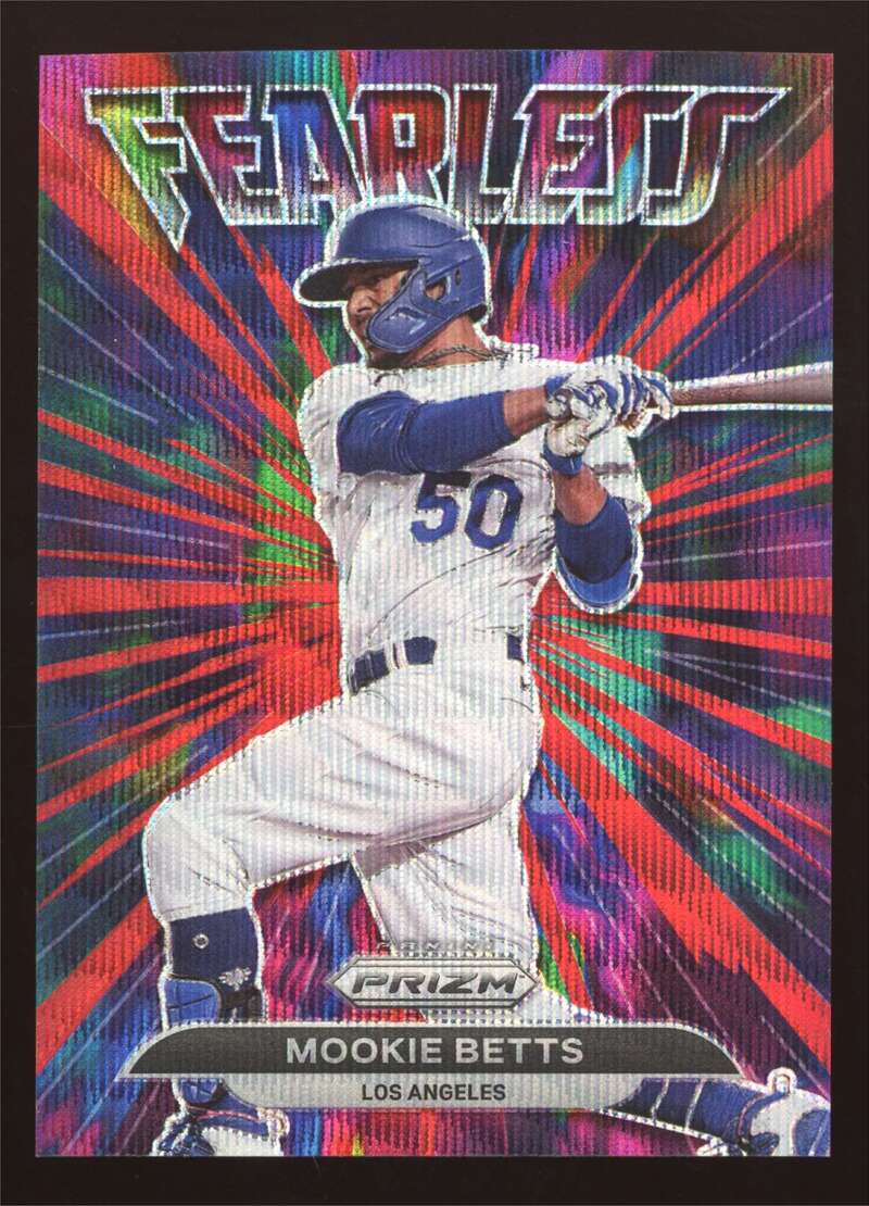 Load image into Gallery viewer, 2022 Panini Prizm Fearless Red Wave Prizm Mookie Betts #FL-5 SP /99 Dodgers  Image 1
