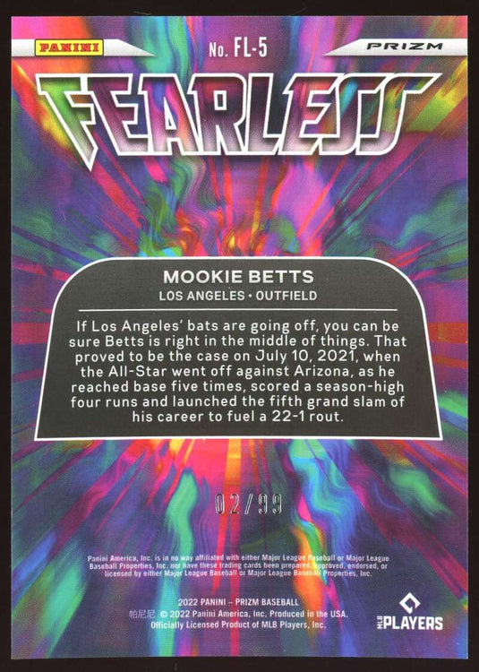 2022 Panini Prizm Fearless Red Wave Prizm Mookie Betts
