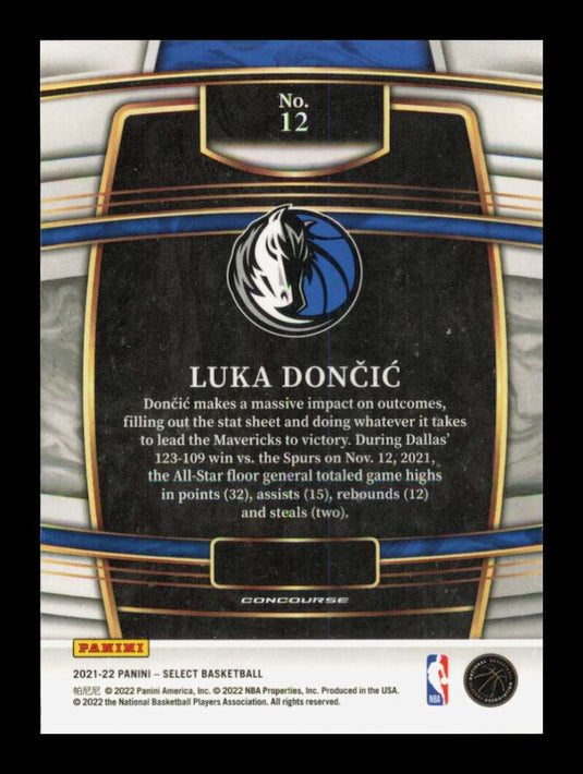 2021-22 Panini Select Blue Luka Doncic