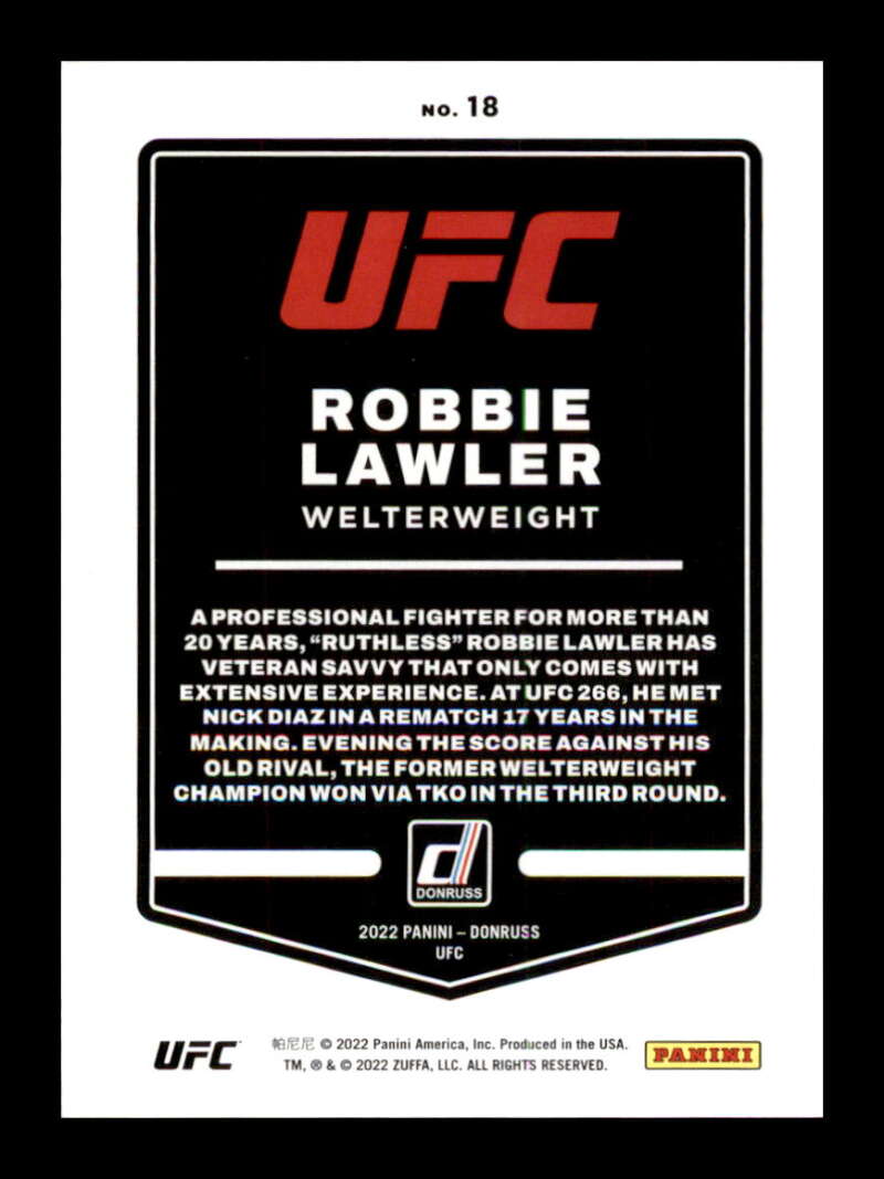 Load image into Gallery viewer, 2022 Donruss Robbie Lawler #18 Welterweight Image 2
