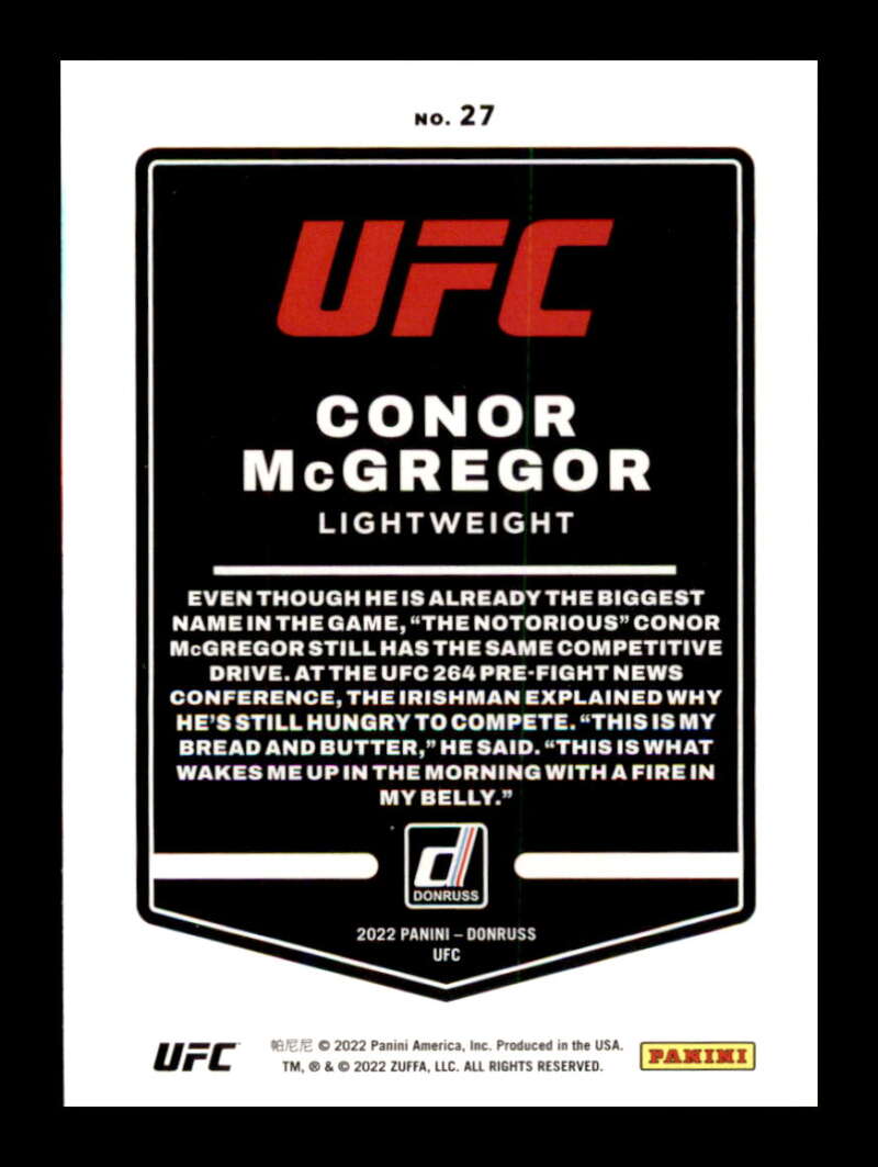 Load image into Gallery viewer, 2022 Donruss Conor McGregor #27 Lightweight Image 2
