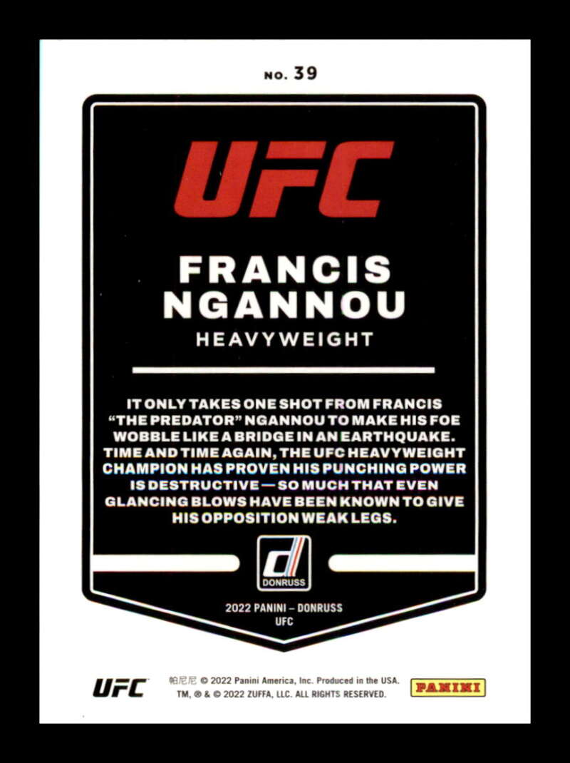 Load image into Gallery viewer, 2022 Donruss Francis Ngannou #39 Heavyweight Image 2

