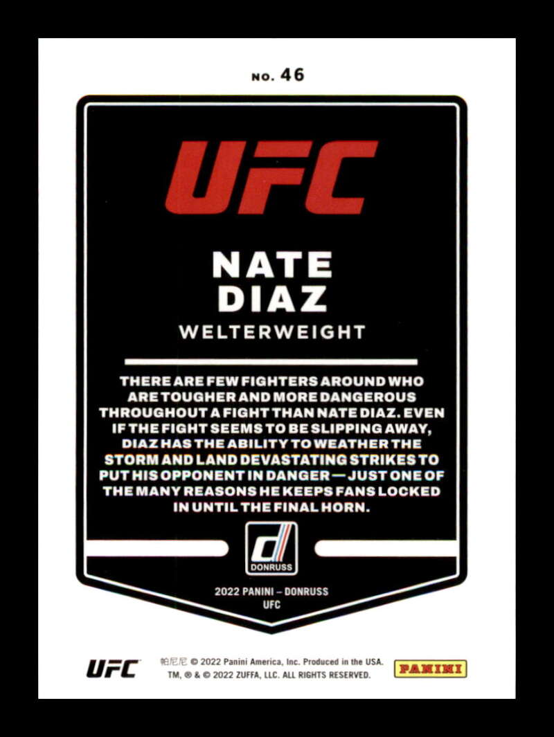 Load image into Gallery viewer, 2022 Donruss Nate Diaz #46 Welterweight Image 2
