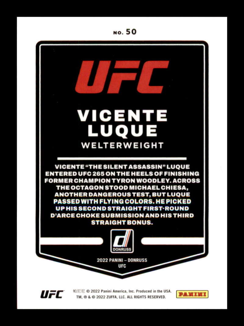 Load image into Gallery viewer, 2022 Donruss Vicente Luque #50 Welterweight Image 2
