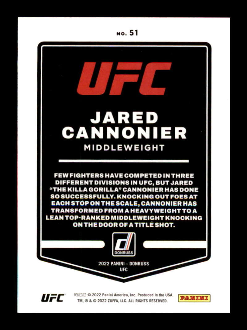 Load image into Gallery viewer, 2022 Donruss Jared Cannonier #51 Middleweight Image 2
