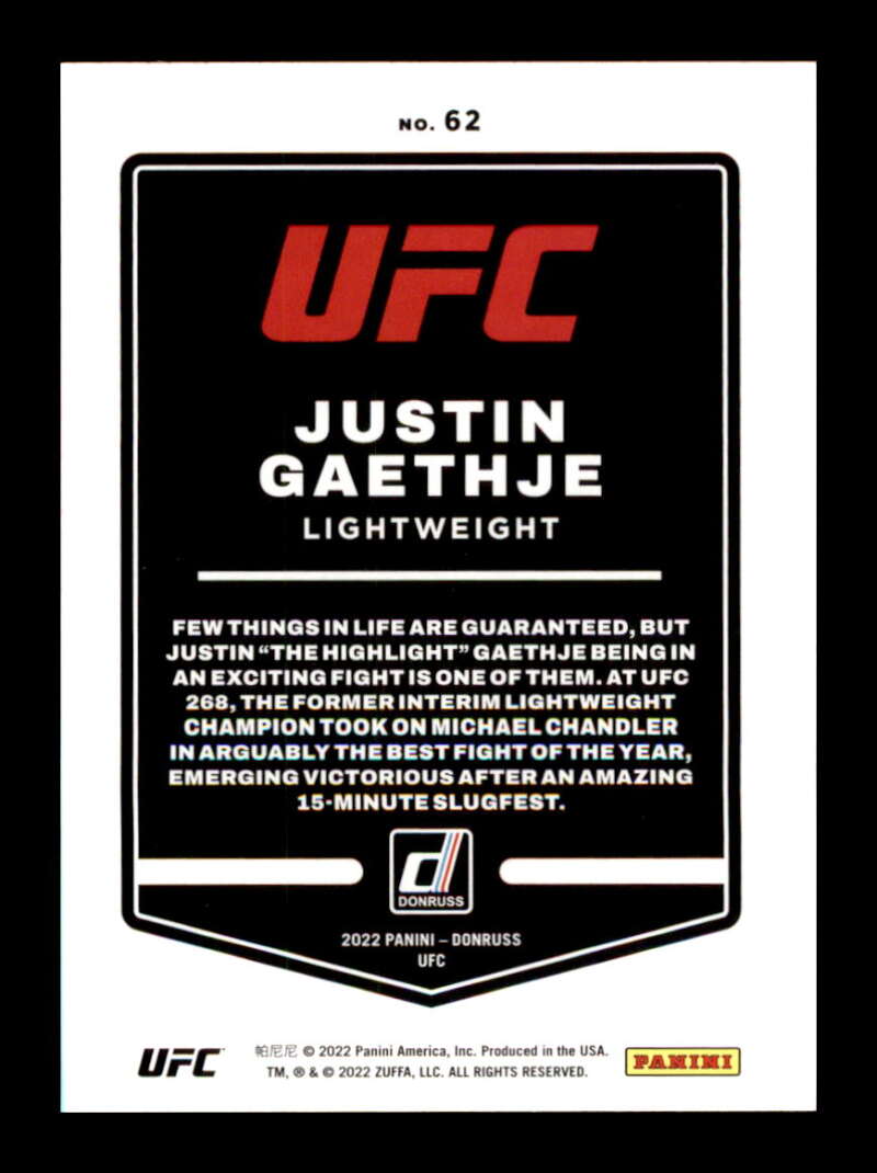 Load image into Gallery viewer, 2022 Donruss Justin Gaethje #62 Lightweight Image 2
