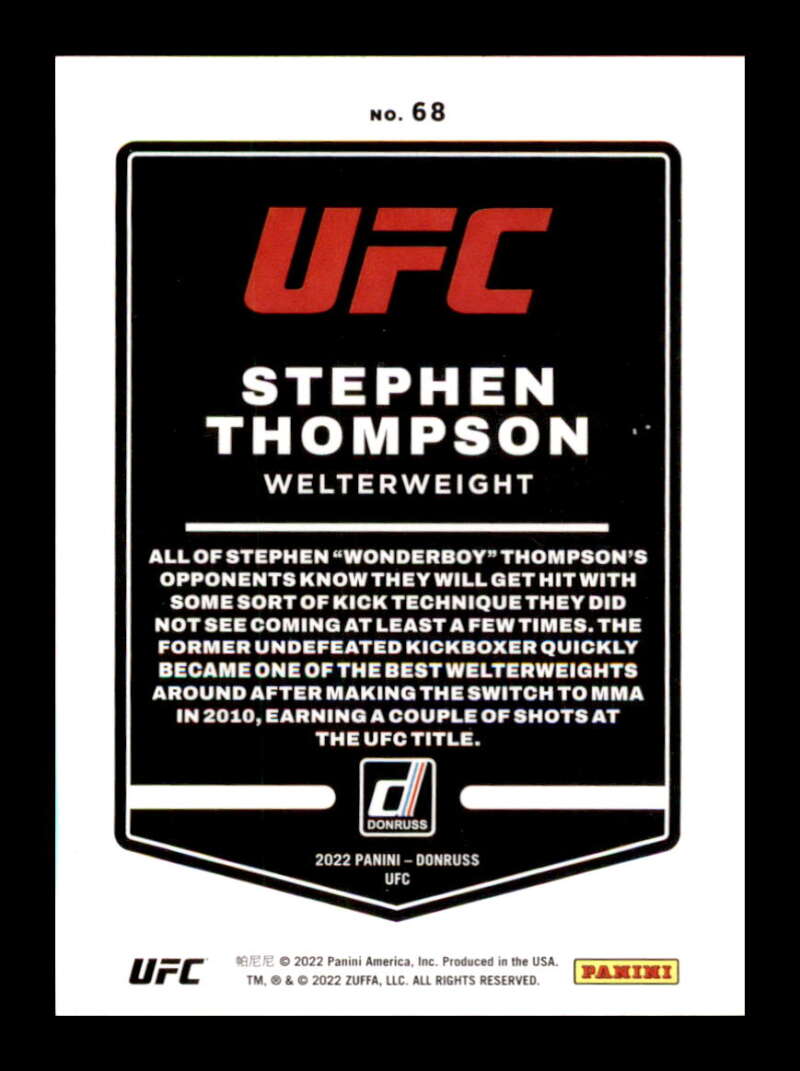 Load image into Gallery viewer, 2022 Donruss Stephen Thompson #68 Welterweight Image 2
