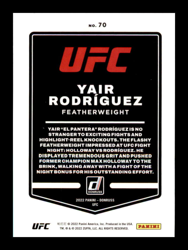 Load image into Gallery viewer, 2022 Donruss Yair Rodriguez #70 Featherweight Image 2
