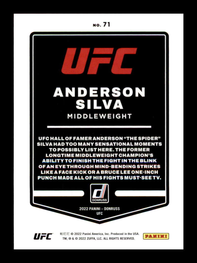 Load image into Gallery viewer, 2022 Donruss Anderson Silva #71 Middleweight Image 2
