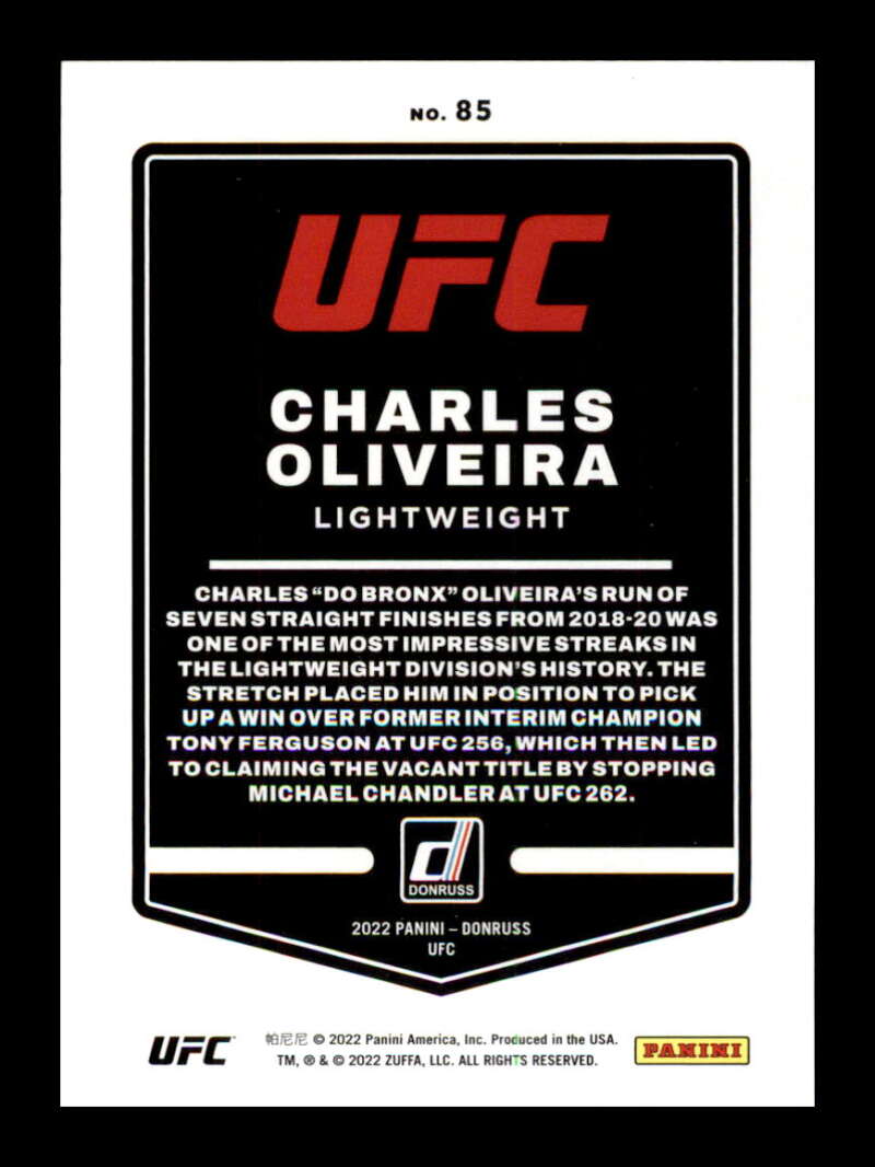 Load image into Gallery viewer, 2022 Donruss Charles Oliveira #85 Lightweight Image 2
