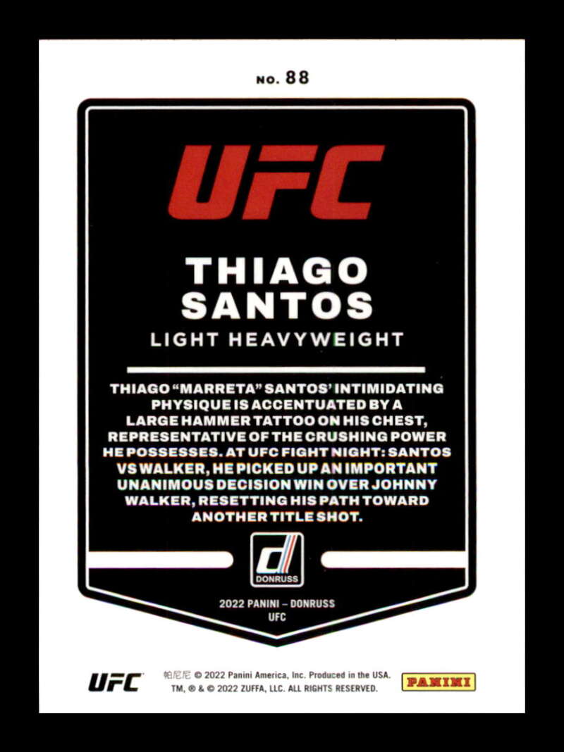 Load image into Gallery viewer, 2022 Donruss Thiago Santos #88 Light Heavyweight Image 2
