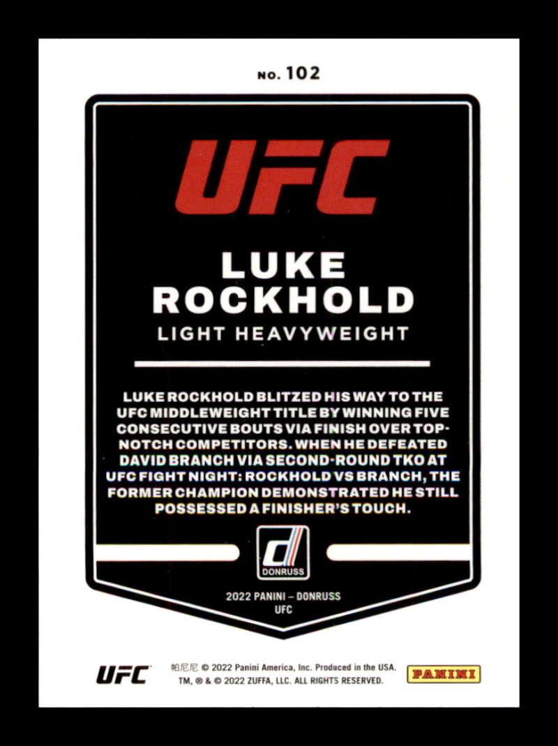 Load image into Gallery viewer, 2022 Donruss Luke Rockhold #102 Light Heavyweight Image 2
