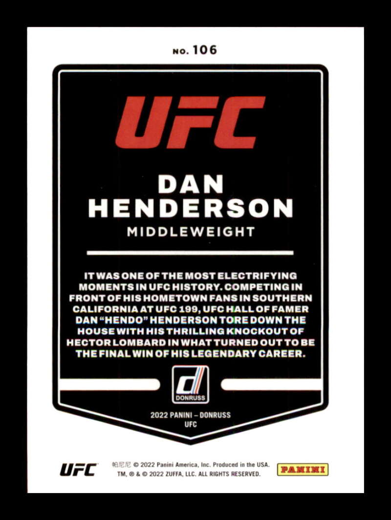 Load image into Gallery viewer, 2022 Donruss Dan Henderson #106 Middleweight Image 2
