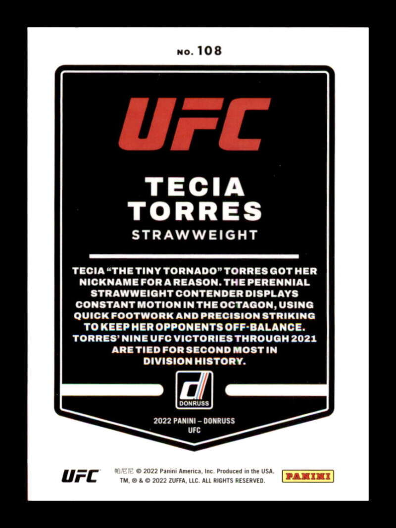 Load image into Gallery viewer, 2022 Donruss Tecia Torres #108 Strawweight Image 2
