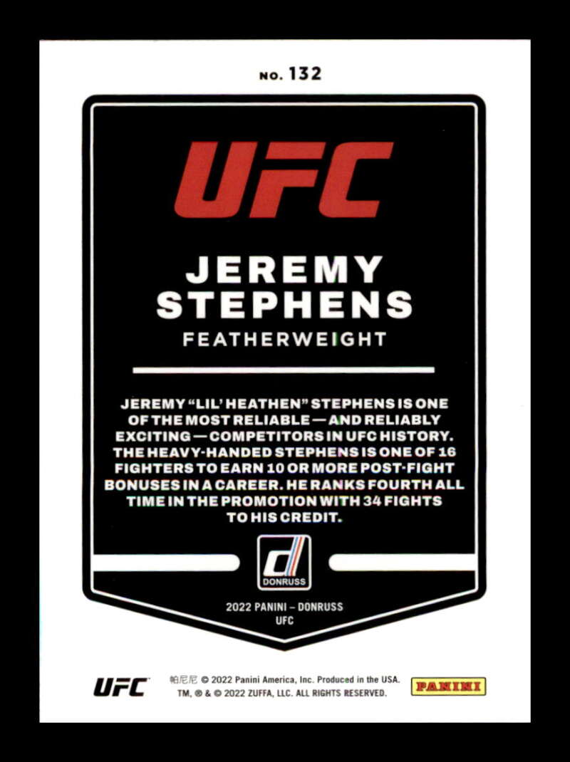 Load image into Gallery viewer, 2022 Donruss Jeremy Stephens #132 Featherweight Image 2
