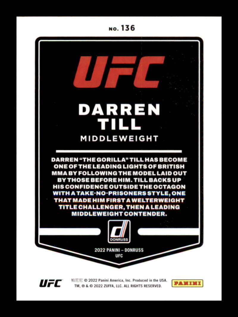 Load image into Gallery viewer, 2022 Donruss Darren Till #136 Middleweight Image 2
