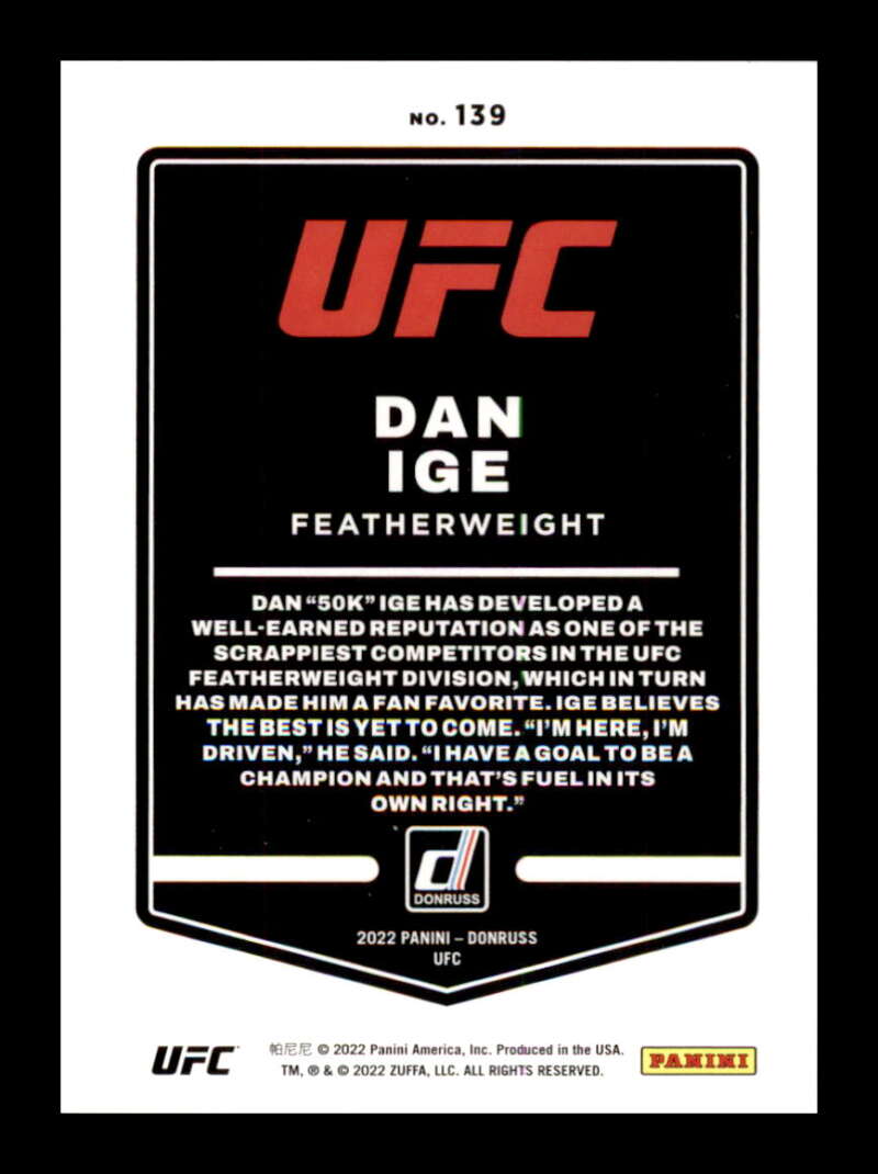 Load image into Gallery viewer, 2022 Donruss Dan Ige #139 Featherweight Image 2

