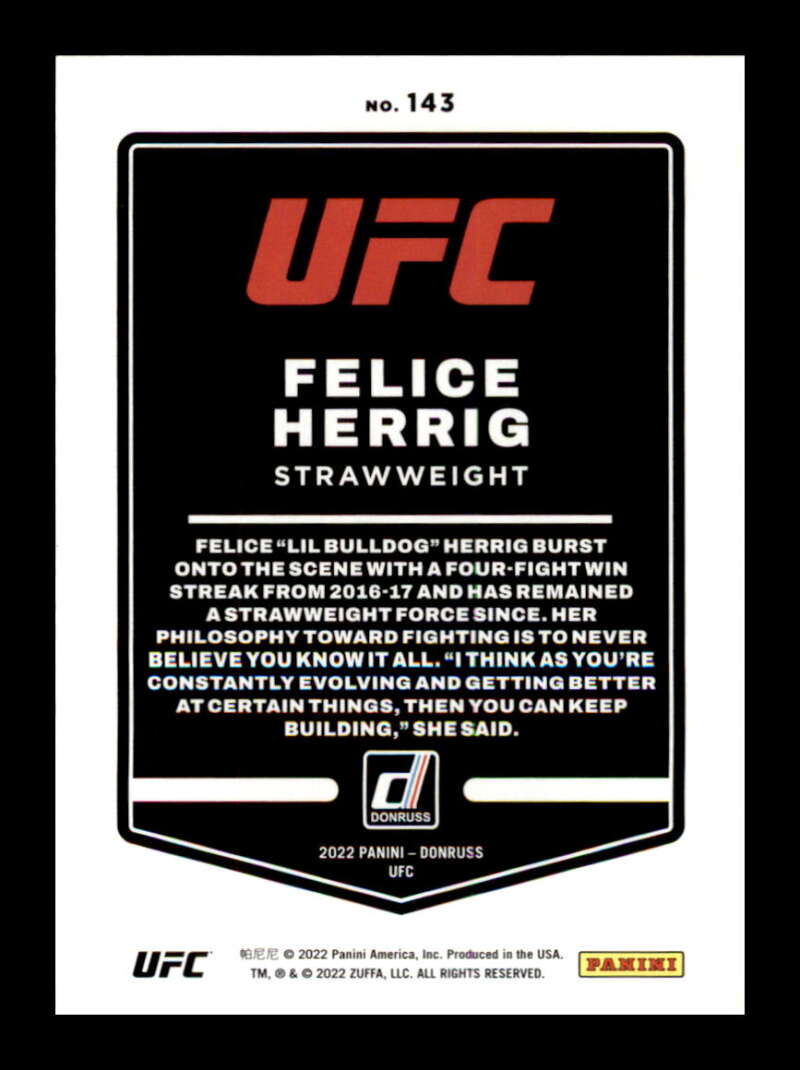 Load image into Gallery viewer, 2022 Donruss Felice Herrig #143 Strawweight Image 2
