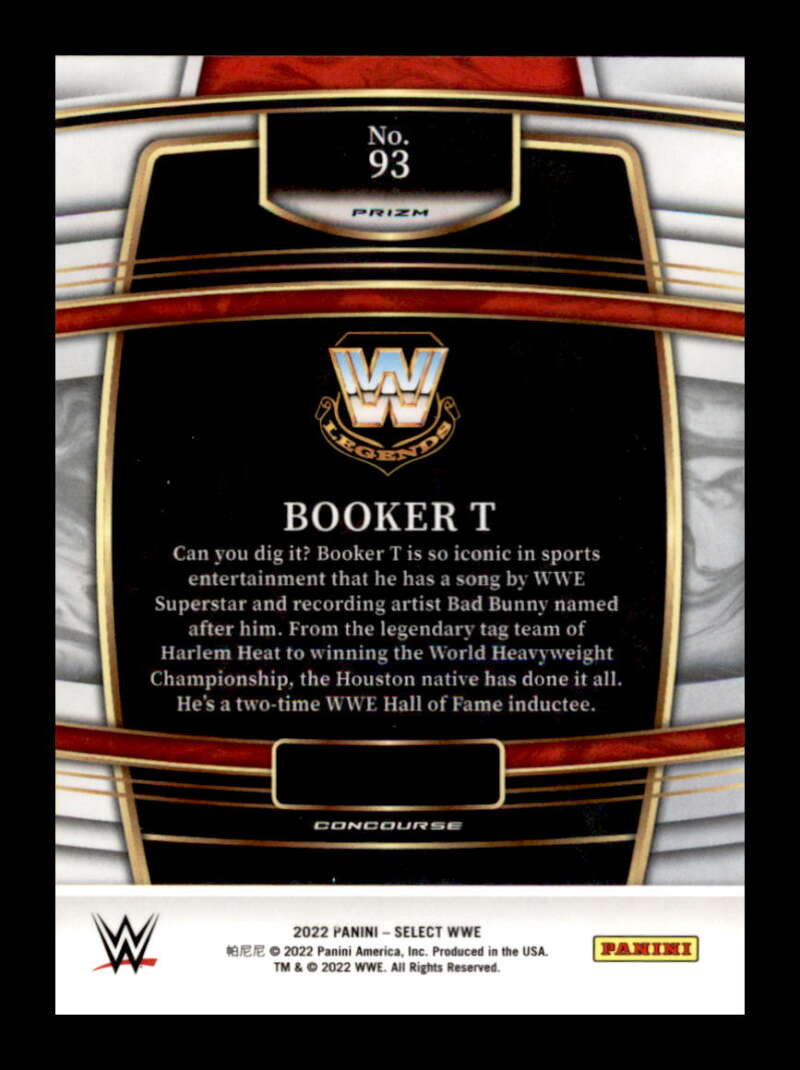 Load image into Gallery viewer, 2022 Select WWE Orange Flash Prizm Booker T #93 Legend Image 2
