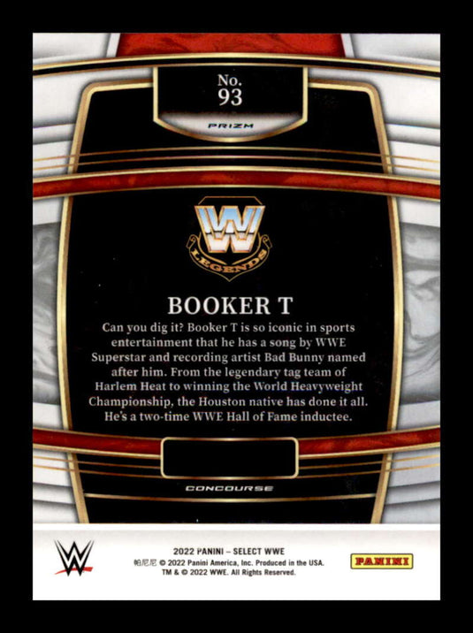 2022 Select WWE Orange Flash Prizm Booker T