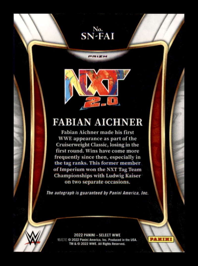Load image into Gallery viewer, 2022 Select WWE Signature Selections Flash Prizm Fabian Aichner #SN-FAI Auto Image 2
