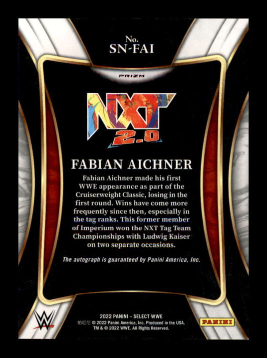 2022 Select WWE Signature Selections Flash Prizm Fabian Aichner