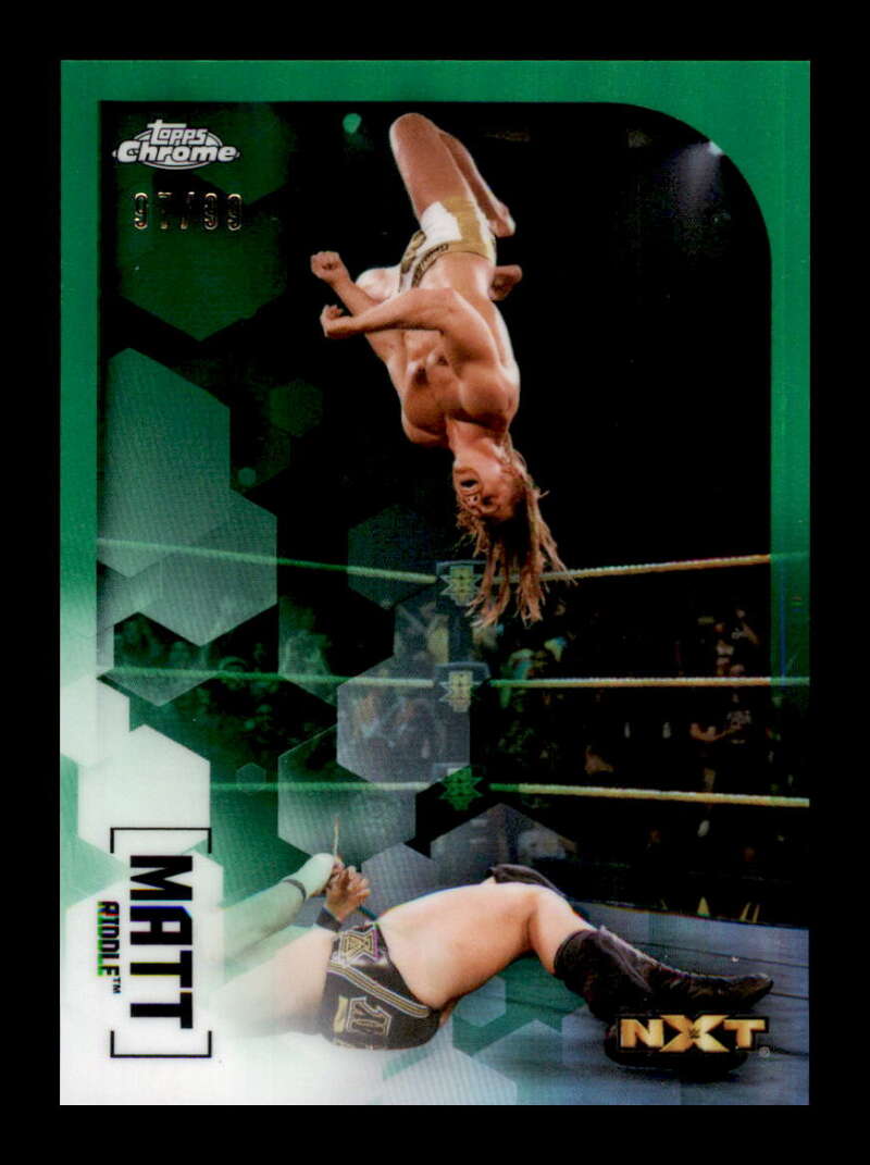 Load image into Gallery viewer, 2020 Topps Chrome WWE Green Refractor Matt Riddle #87 Short Print SP /99 Image 1
