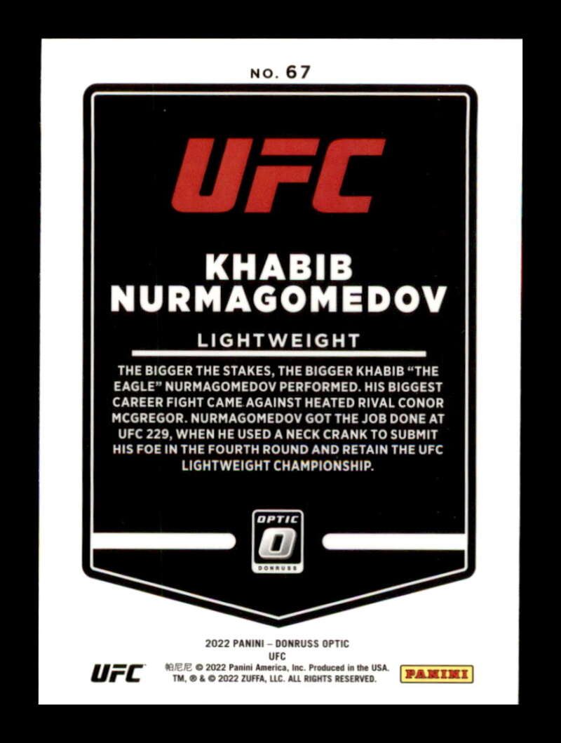 Load image into Gallery viewer, 2022 Donruss Optic UFC Khabib Nurmagomedov #67 Lightweight Image 2
