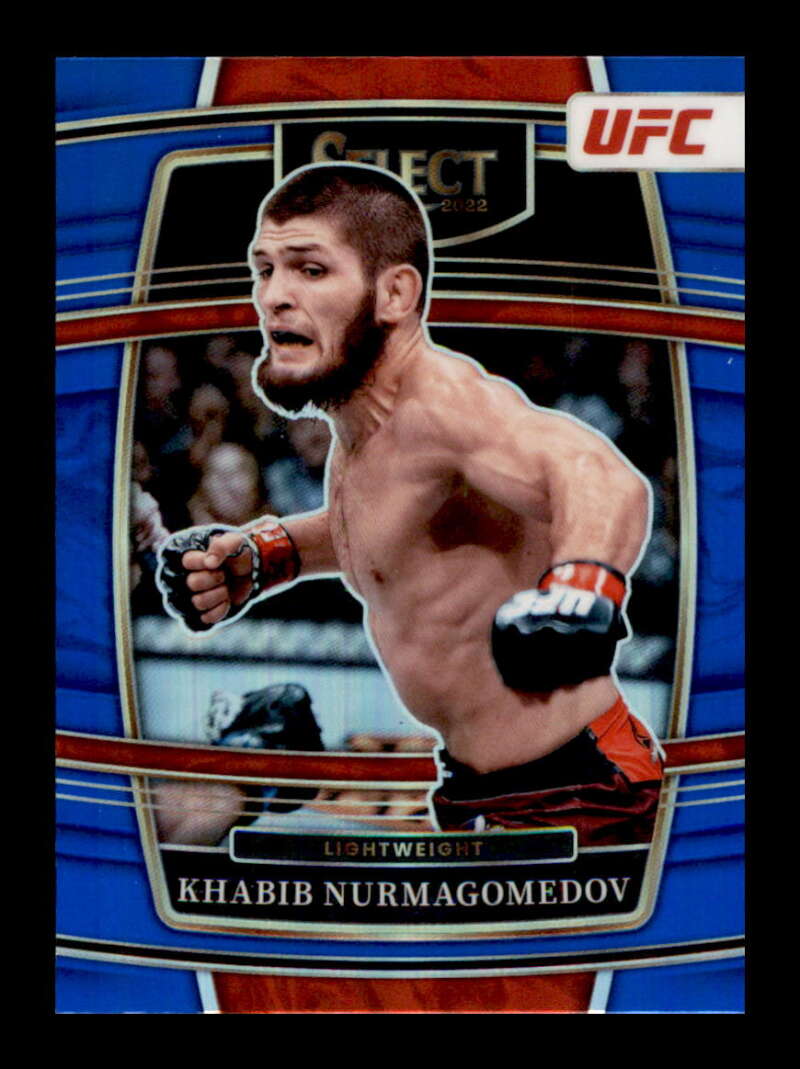 Load image into Gallery viewer, 2022 Panini Select UFC Blue Prizm Khabib Nurmagomedov #49 Lightweight Image 1
