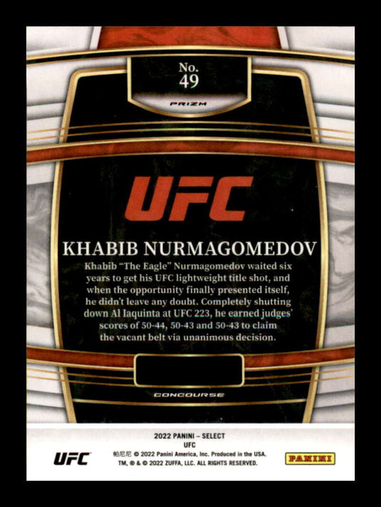 2022 Panini Select UFC Blue Prizm Khabib Nurmagomedov