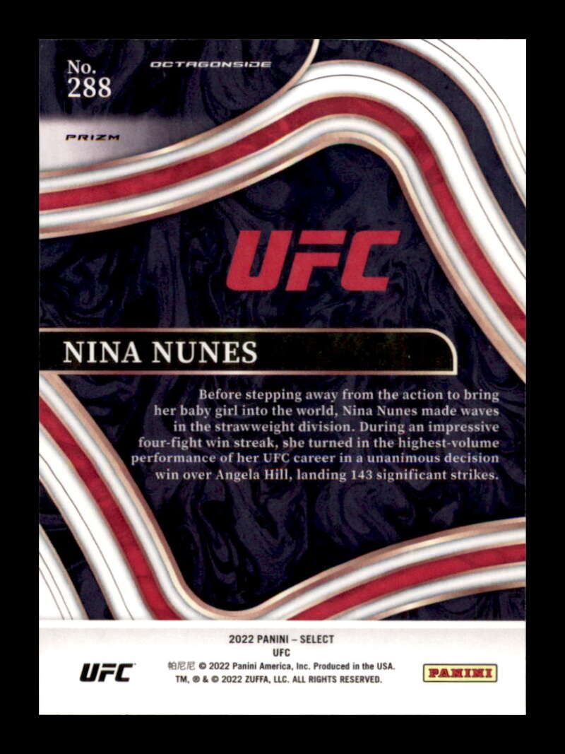 Load image into Gallery viewer, 2022 Panini Select UFC Blue Prizm Nina Nunes #288 Strawweight Image 2
