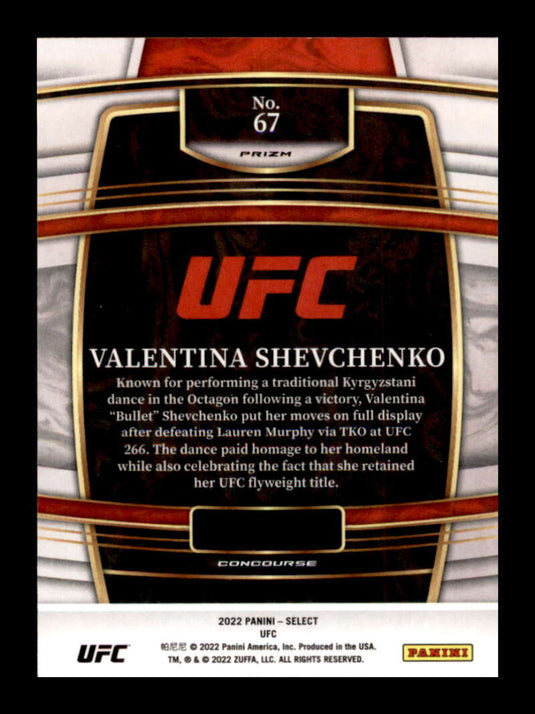 2022 Panini Select UFC Tri Color Prizm Valentina Shevchenko 